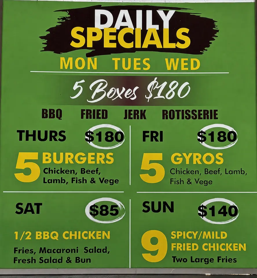 Khalid's BBQ daily specials