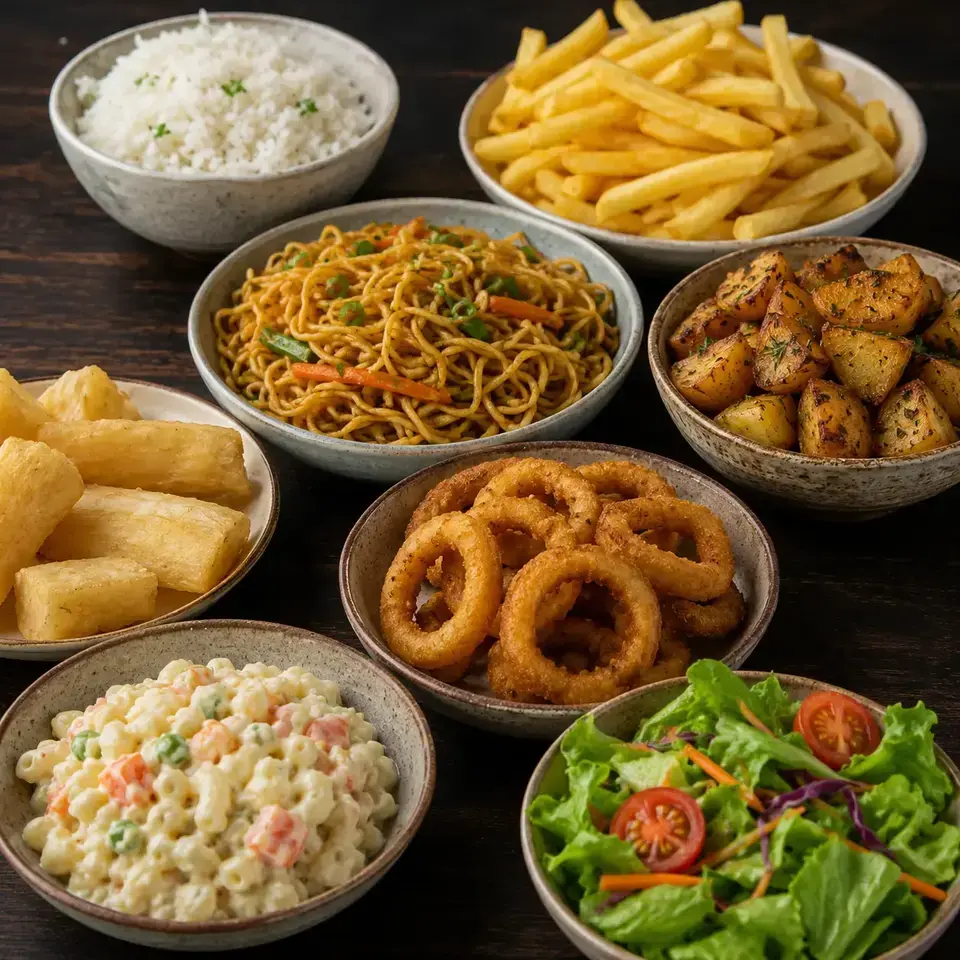 Selection of restaurant side dishes